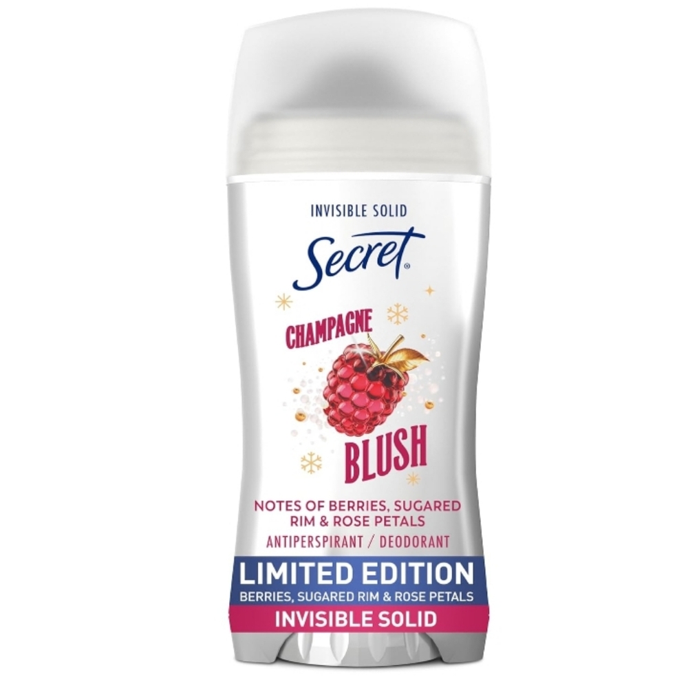 Secret Antiperspirant Deodorant Holiday Invisible Solid Champagne Blush Berries